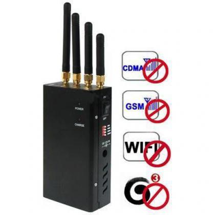 GSM/GPS/WIFI/3G携帯電波遮断器　電話信号妨害　4アンテナ　最大遮断範囲15m